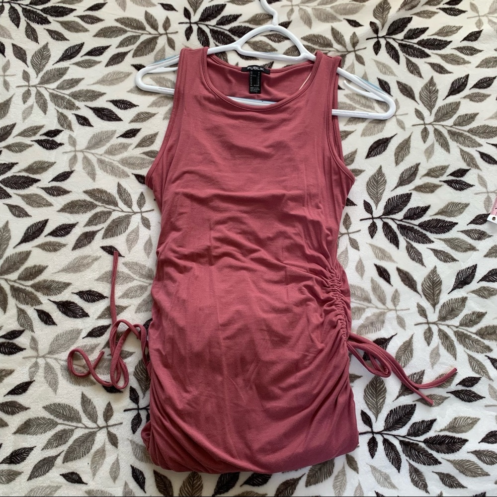 Mauve ruched dress